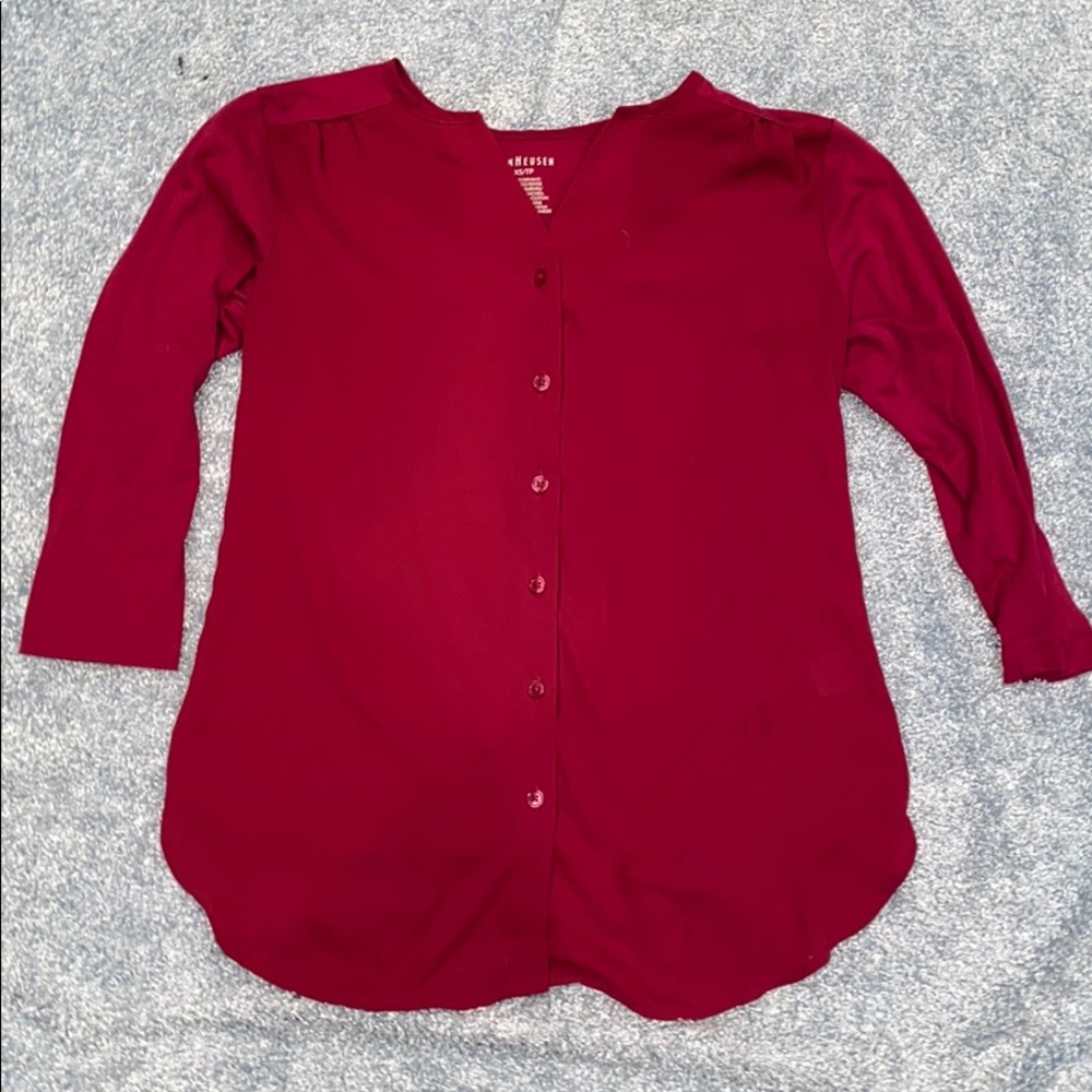 Mixed media button down